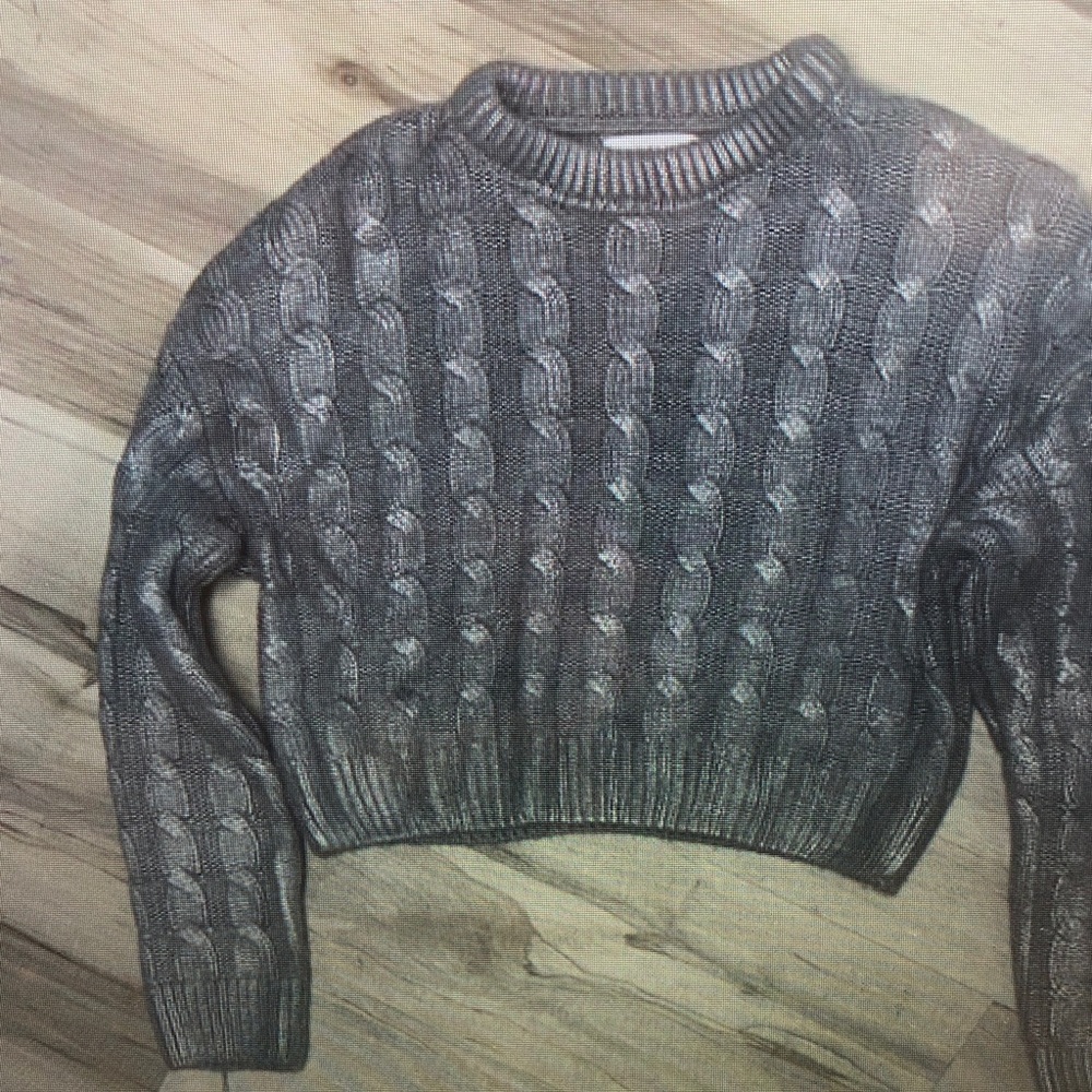 Gray Cable Knit Kids Sweater